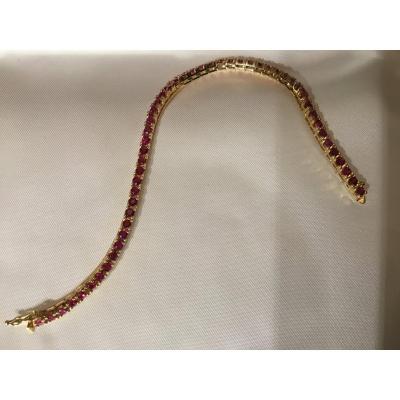 River Bracelet In Gold And Ruby