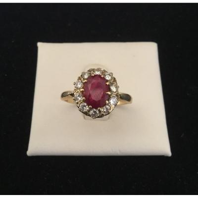 Gold, Ruby And Diamond Ring