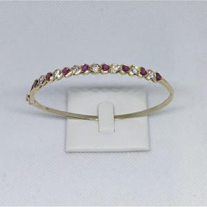 Bangle Bracelet, Gold And Ruby