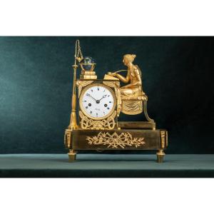 French Mantel Clock Liseuse By Ballife, Circa 1810