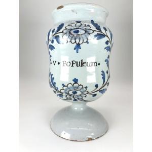 Paris - 18th Century - Apothecary - Large Canon Jar - Curved With Double Bulges