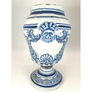 Moustiers Or Montpellier - 18th Century - Large Baluster Pillbox With Monkey Head