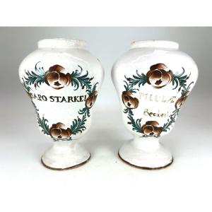 East - Luneville - Early 19th Century - Apothecary - Pair Of Pillboxes