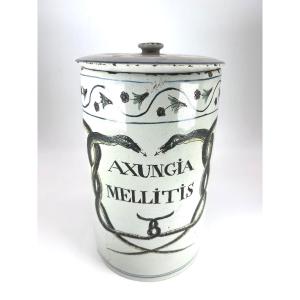 Paris Late 18th Century - Apothecary - Ointment Jar - Lid And Decoration Of Snakes 