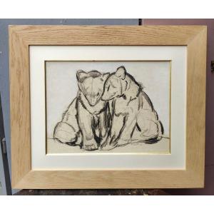 Paul Jouve - Bearcubs Kipling - Drawing XXth