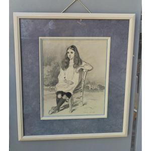 Im - Portrait Of A Young Woman 1920 - Drawing