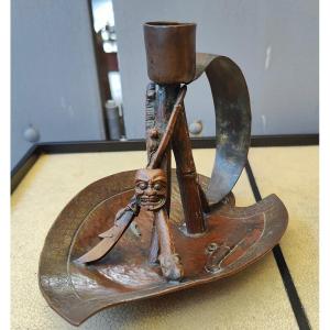 Japan 1900 - Bronze Candlebar