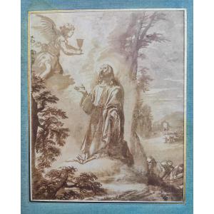 17th Century Drawing - Christ Oliviers