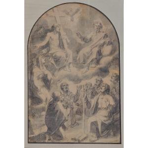F. Verdier 17th - Large Drawing Trinité