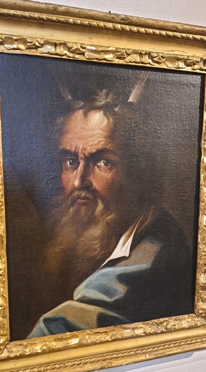 Mosè, olio su tela cm 52 x 40, Maestro italiano del XVII secolo-photo-3