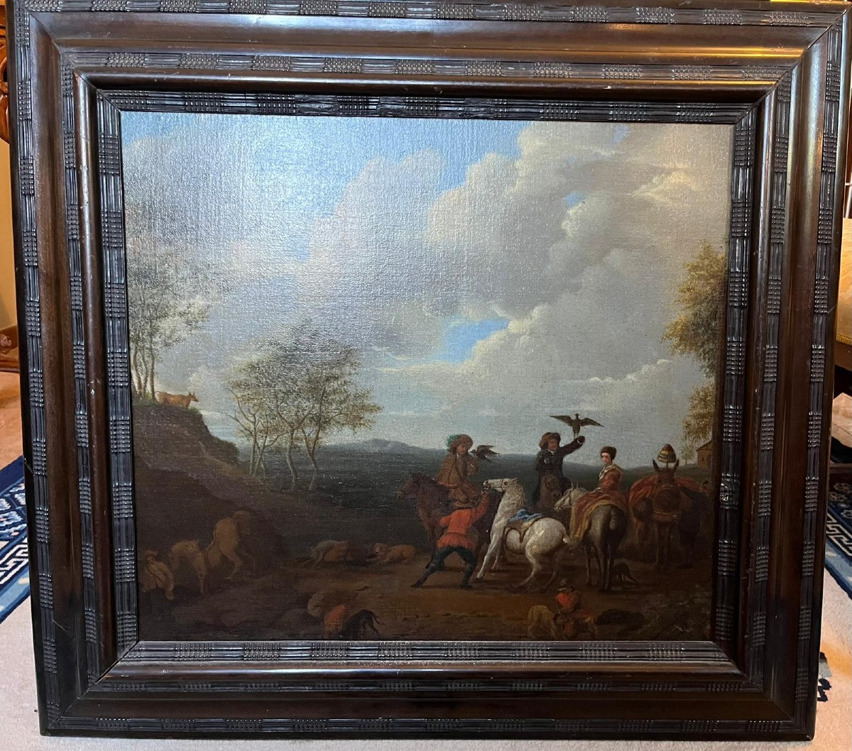 Bel dipinto fiammingo di maestro seicentesco con ceralacca , 61 x 55