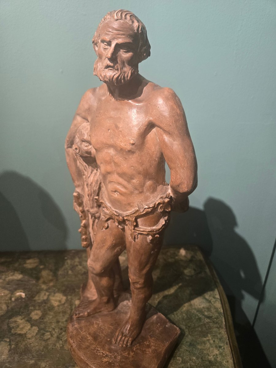 Scultura in terra cotta, Ercole, Luigi XVI,  ha 47 cm , ottimo stato conservativo -photo-3