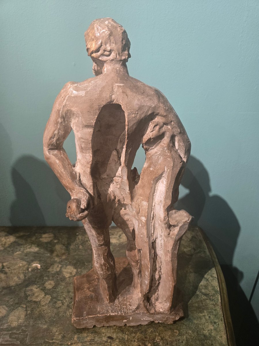 Scultura in terra cotta, Ercole, Luigi XVI,  ha 47 cm , ottimo stato conservativo -photo-1