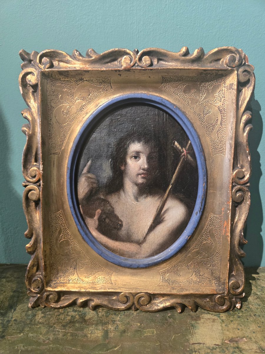Olio su tavola , San Giovannino, cm 17.5 x 14.5 , scuola fiorentina del XVII secolo