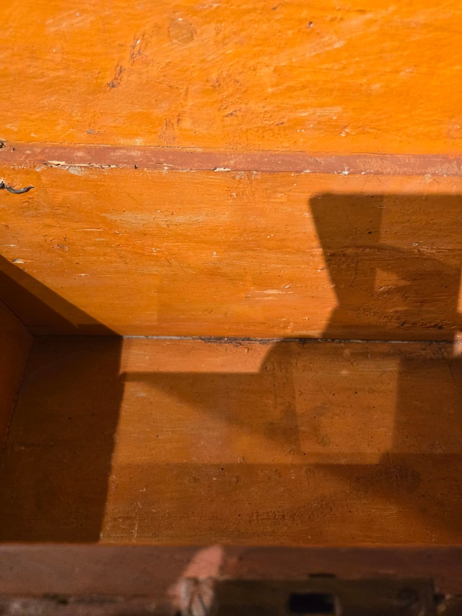 Cassetta in legno dorato, Italia  primi XVIII secolo, ceralacca, chiave, buono stato-photo-4