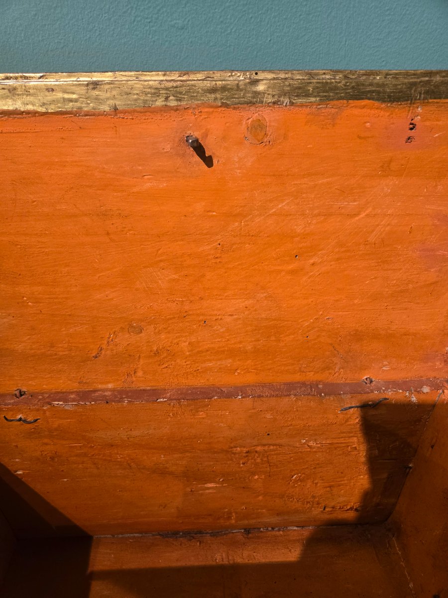 Cassetta in legno dorato, Italia  primi XVIII secolo, ceralacca, chiave, buono stato-photo-3