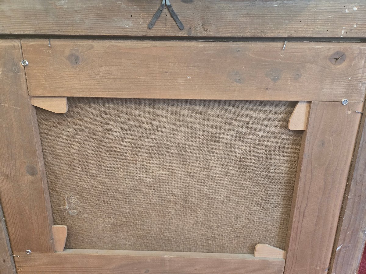 Olio su tela, scena di battaglia, fine XVII secolo, discreto stato conservativo -photo-4
