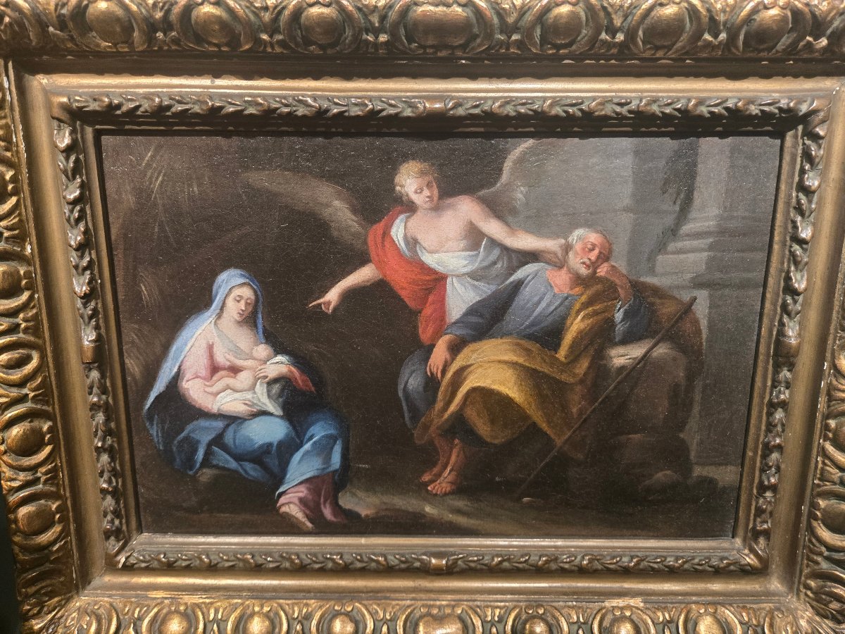 Olio su tela, cm 25 x 35, Il sogno di Giacobbe, Maestro Veneziano del XVIII secolo, ottimo stat-photo-4