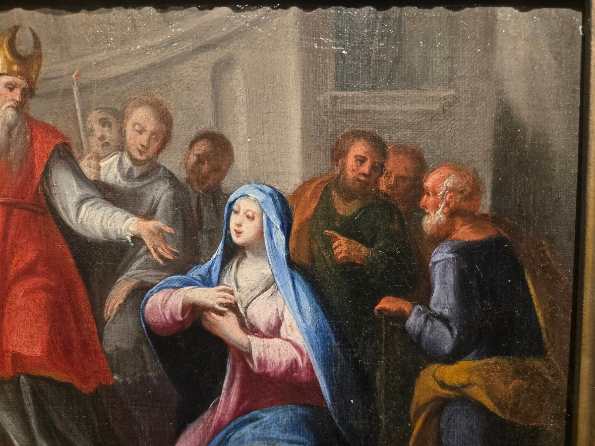 Olio su tela, 35 x 25, La presentazione di Gesù al Tempio, Maestro Veneziano del XVIII secolo -photo-3