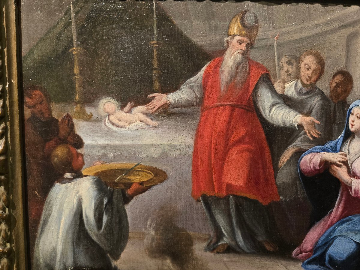 Olio su tela, 35 x 25, La presentazione di Gesù al Tempio, Maestro Veneziano del XVIII secolo -photo-1