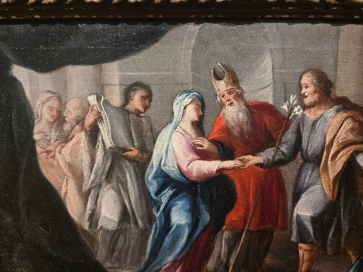 Olio su tela, cm 35 x 25, Cristo e l'Adultera, Maestro Veneziano del XVIII secolo,  ottimo stat-photo-3