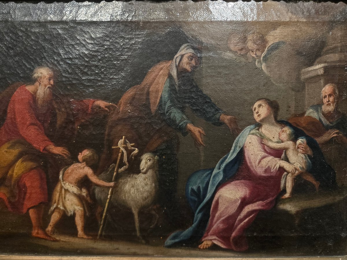 Olio su tela, 34 x 25 cm, Adorazione dei Pastori, Maestro Veneziano del XVIII secolo, buono sta-photo-3