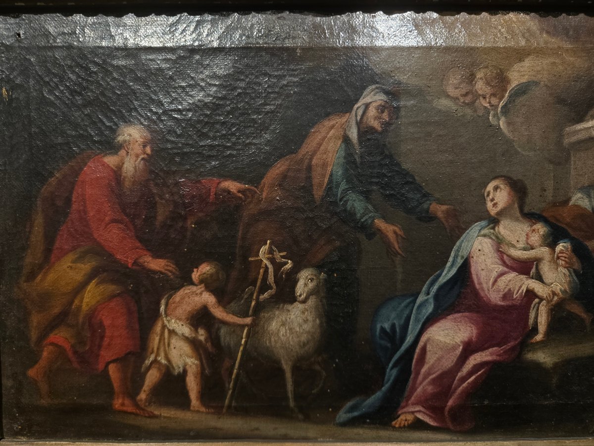 Olio su tela, 34 x 25 cm, Adorazione dei Pastori, Maestro Veneziano del XVIII secolo, buono sta-photo-4