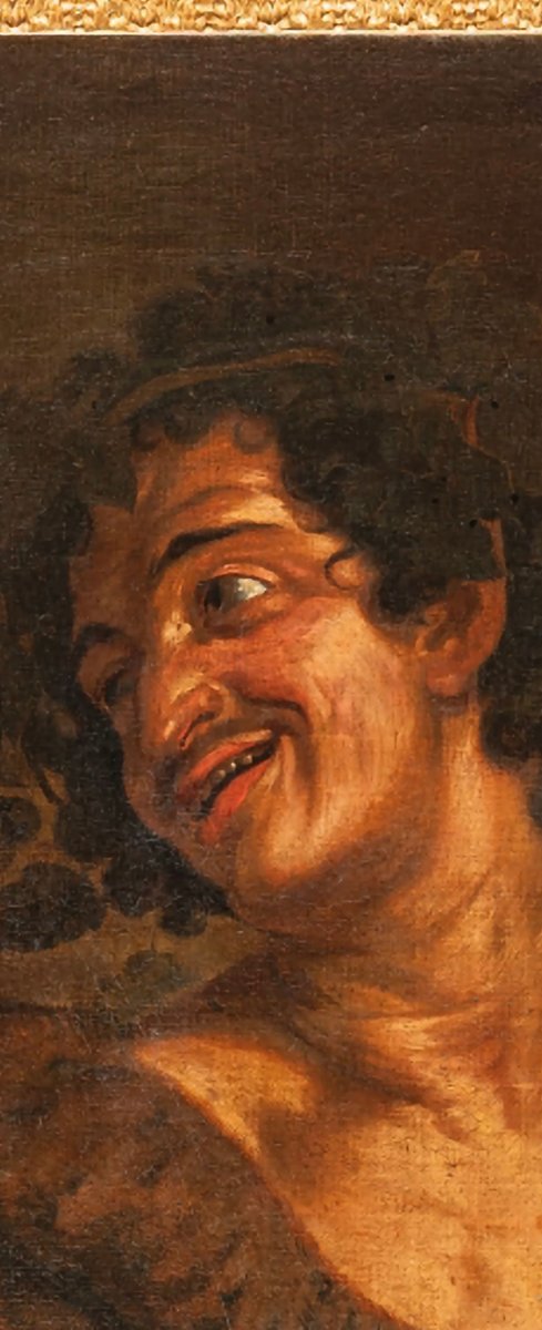 Olio su tela, Il Pifferaio, cm 75 x 61, scuola fiamminga fine del XVII secolo, buono stato-photo-2