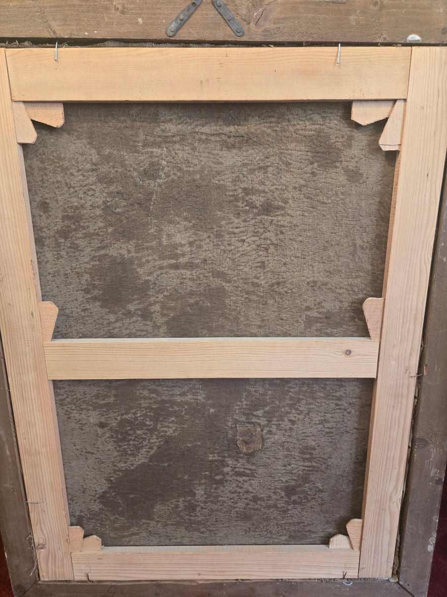Olio su tela, Ritratto di Imperatore, primi del XVIII secolo, cm 72 x 97 , buono stato da pulir-photo-4