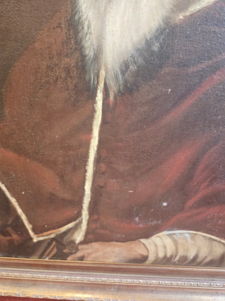 Olio su tela, Ritratto di Pontefice, scuola di centro Italia, prima metà del XVIII secolo -photo-2