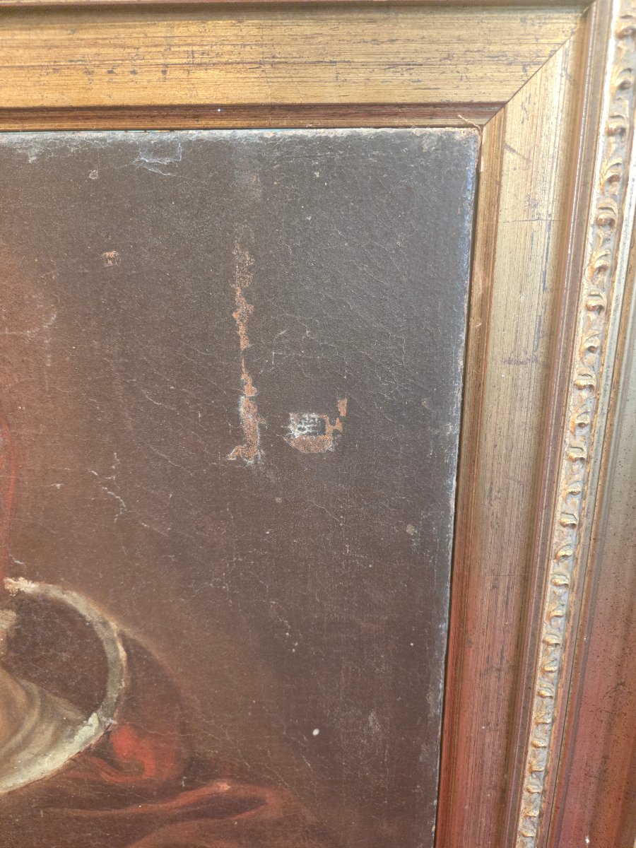 Olio su tela, Ritratto di Pontefice, scuola di centro Italia, prima metà del XVIII secolo -photo-3