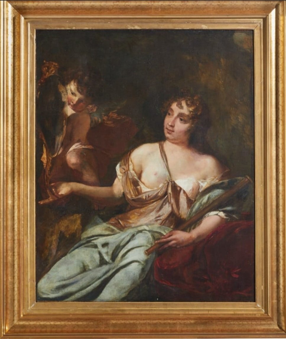Olio su tela, Allegoria della vanità, Maestro Lombardo del XVIII secolo, cm 90 x 110 