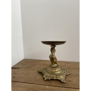Baguier In Bronze, Decor Of Lion And Vine Leaf, France XIXth