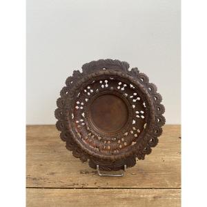 Swiss Folk Art Small Wooden Dish Geneva 1883