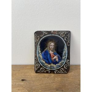 Nicolas I Laudin (1628-1698): Christ Blessing Limoges Enamel 17th Century