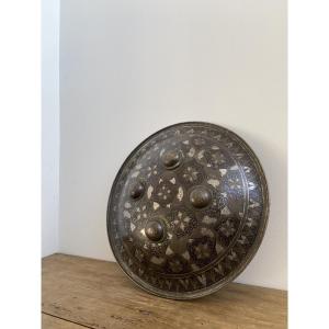 Persia Kadjar: Damascened Steel Rondache Shield, Fish Decor