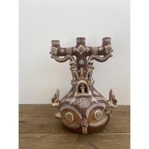 Peru: Ayacucho Quinua Ceramic Candle Holder