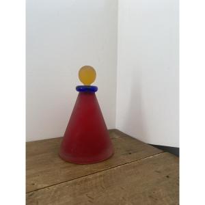 Tricolor Perfume Bottle, Murano Glass, Franco Moretti