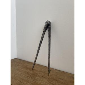 Compass With A Man's Head, Wrought Iron, France, Early 18th Century