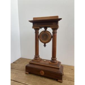 Wooden Pocket Watch Holder, Portico, France 19th Century