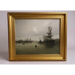 Oil On Canvas – Animated Seascape, 19th Century