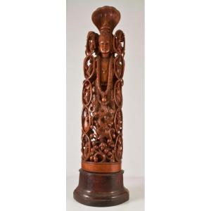 Asian Carved Wood Statue