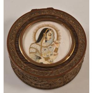 Indian Beauty Golden Copper Box