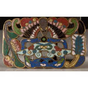 Chinese Cloisonne Belt Buckle Lot 1 Bat