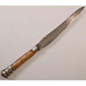 Couteau à Gibier Corne Et Argent