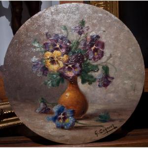 Gaston Corbier (1869-1945): Bouquet Of Flowers In A Vase Ag23