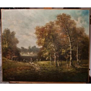 Alexandre Nozal: Barbizonnian Landscape Ag27