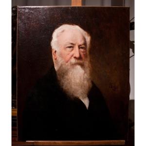 étienne Jean Audfray (1848-1911): Portrait Of A Bearded Man Ag30