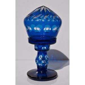 Blue Overlay Crystal Drainer