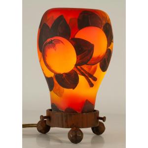 Devau (1925-1930) Apple Night Light, Perfume Burner, Art Nouveau / Art Deco